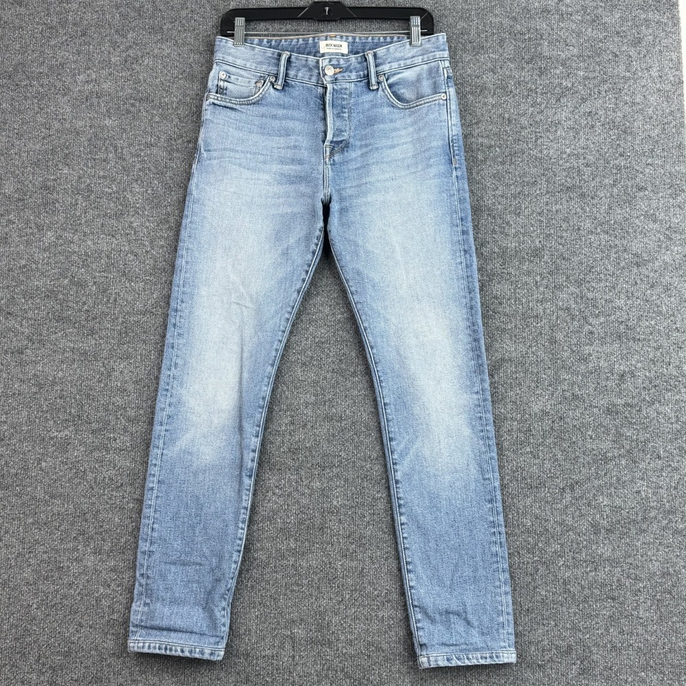 Buck Mason Jeans Mens 30x30 Blue Slim Fit Stretch Denim USA Made Button Fly